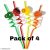 Reusable Drinking Party Straws; Curly Straws for Kids, Birthday, Party, Decorations, Party Favors- Pack of 4